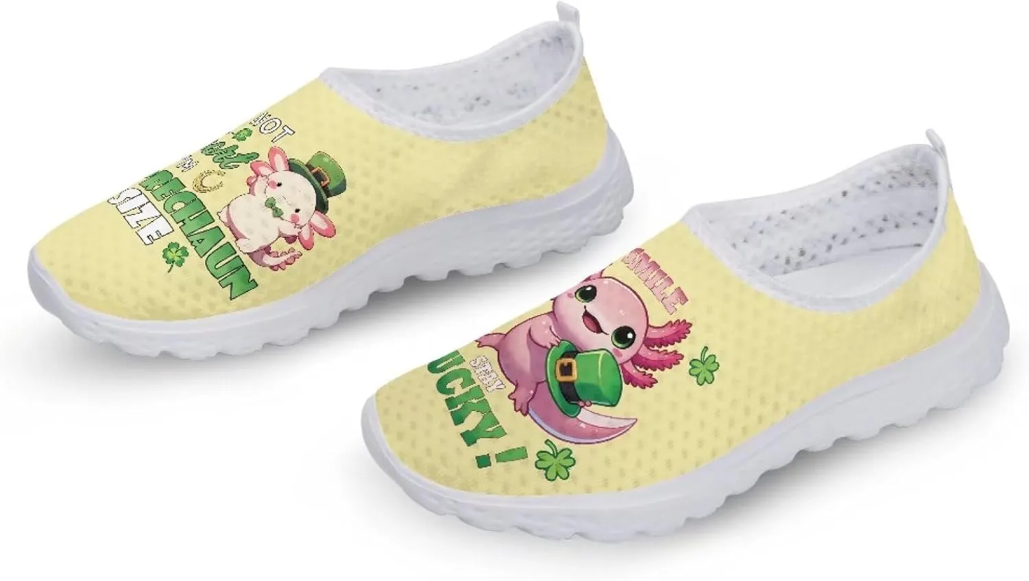WELLFLYHOM St Patricks Day Shoes for Women Tennis Running Sneakers Slip On Loafers Flat Footwear Size 5.5-11.5