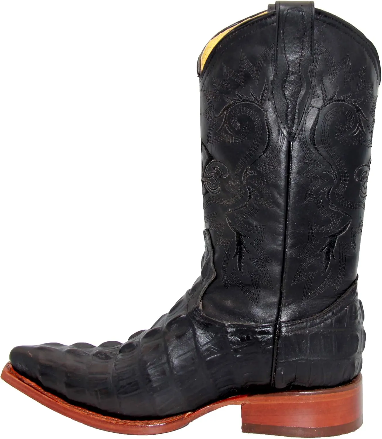 Western Shops Luxury Mens Leather Crocodile Alligator Print Snip Toe Western Cowboy Boots
