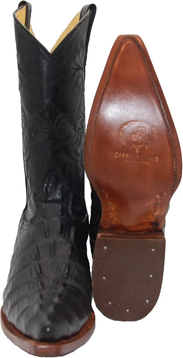 Western Shops Luxury Mens Leather Crocodile Alligator Print Snip Toe Western Cowboy Boots