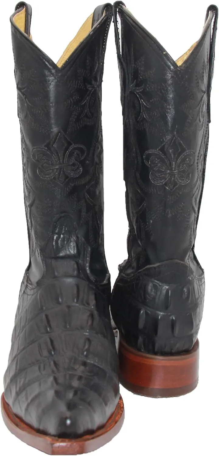 Western Shops Luxury Mens Leather Crocodile Alligator Print Snip Toe Western Cowboy Boots