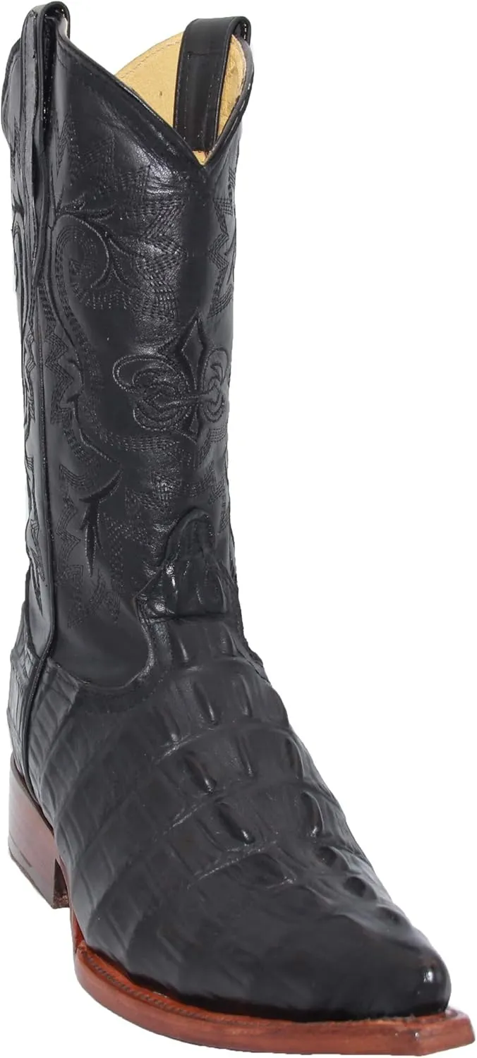 Western Shops Luxury Mens Leather Crocodile Alligator Print Snip Toe Western Cowboy Boots