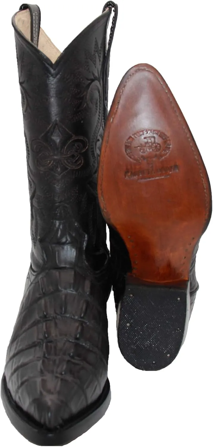 Western Shops Mens Leather Crocodile Alligator Print Western Cowboy Boots