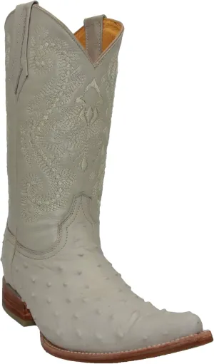 Western Shops Mens Leather Western Boot Embossed Ostrich Quill Print Cowboy Boot