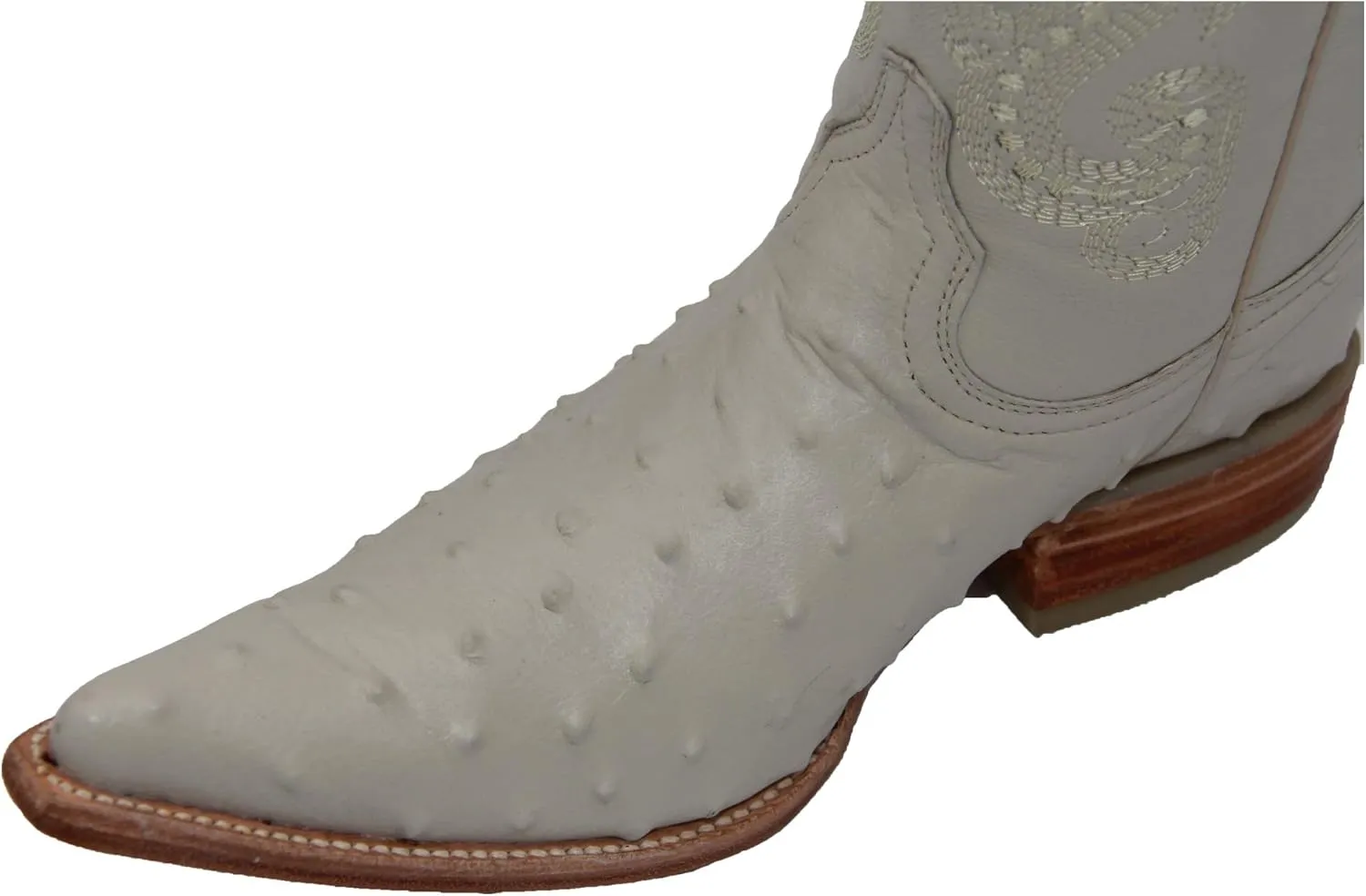 Western Shops Mens Leather Western Boot Embossed Ostrich Quill Print Cowboy Boot