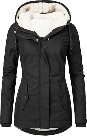 Winter Warm Coats 2024 Fashion Hooded Jacket Thick Padded Loose Fleece Outerwear Oversized Faux Fur Hooded Coats