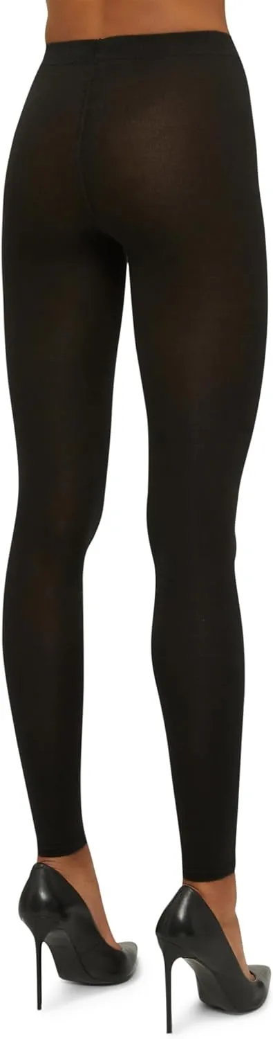 Wolford Cashmere Silk Tights Leggings for Women 250 Denier Opaque Matte Fair Silk Footless Comfortable Knitted-in Waistband