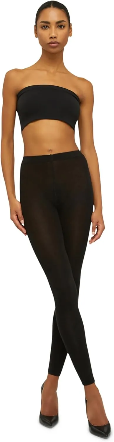 Wolford Cashmere Silk Tights Leggings for Women 250 Denier Opaque Matte Fair Silk Footless Comfortable Knitted-in Waistband