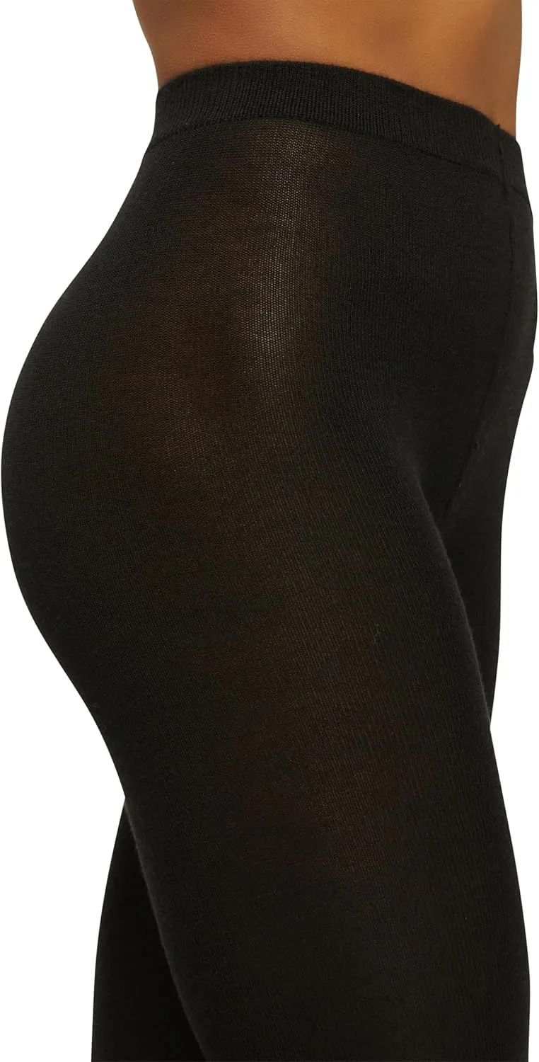 Wolford Cashmere Silk Tights Leggings for Women 250 Denier Opaque Matte Fair Silk Footless Comfortable Knitted-in Waistband