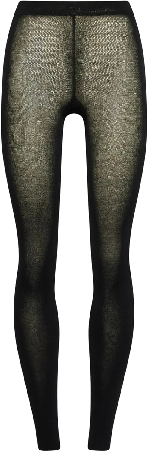 Wolford Cashmere Silk Tights Leggings for Women 250 Denier Opaque Matte Fair Silk Footless Comfortable Knitted-in Waistband