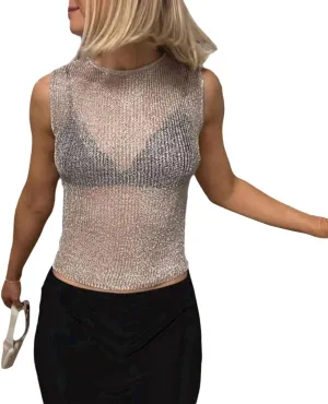 Women Basic Ribbed Knit Tie Dye Tank Top Crew Neck Sleeveless Crop Top Y2K Summer Camisole Vest Top