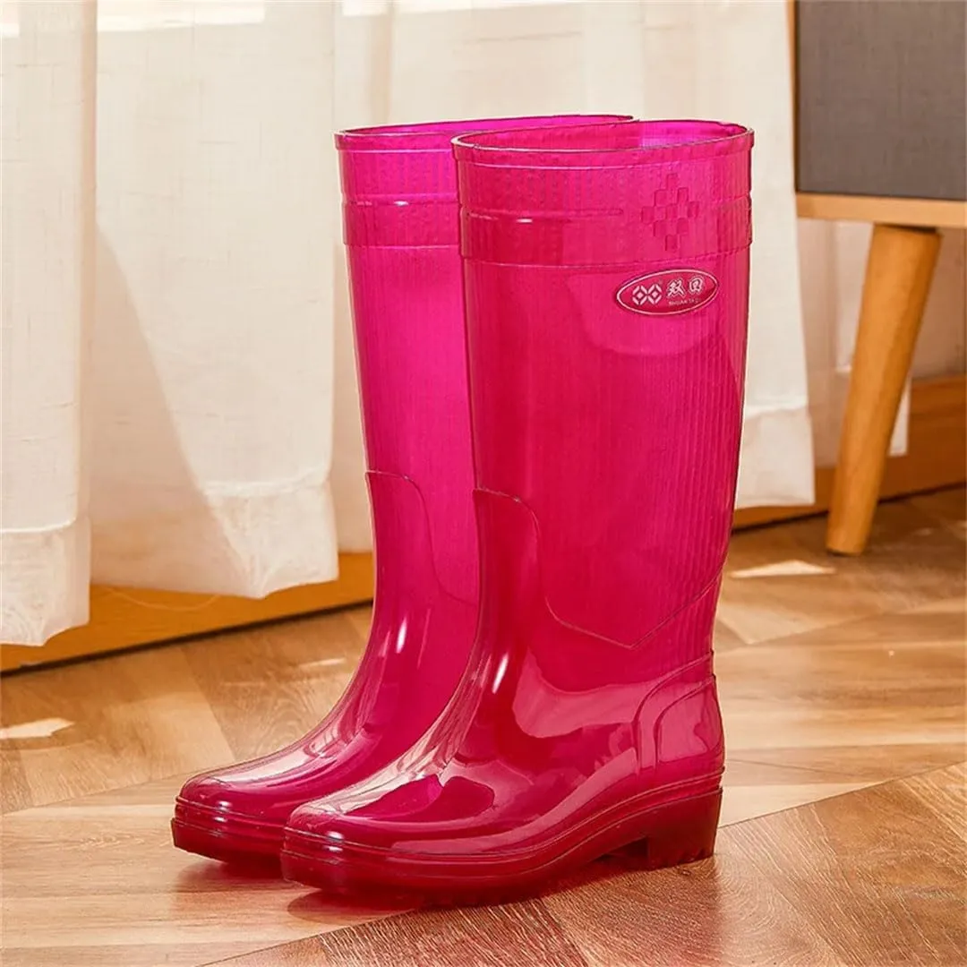 Women Clear Rain Boots Waterproof Rainboots Non-Slip Outdoor Fishing Water Shoes Wellies Shoes
