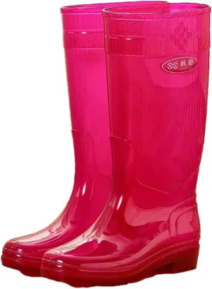 Women Clear Rain Boots Waterproof Rainboots Non-Slip Outdoor Fishing Water Shoes Wellies Shoes