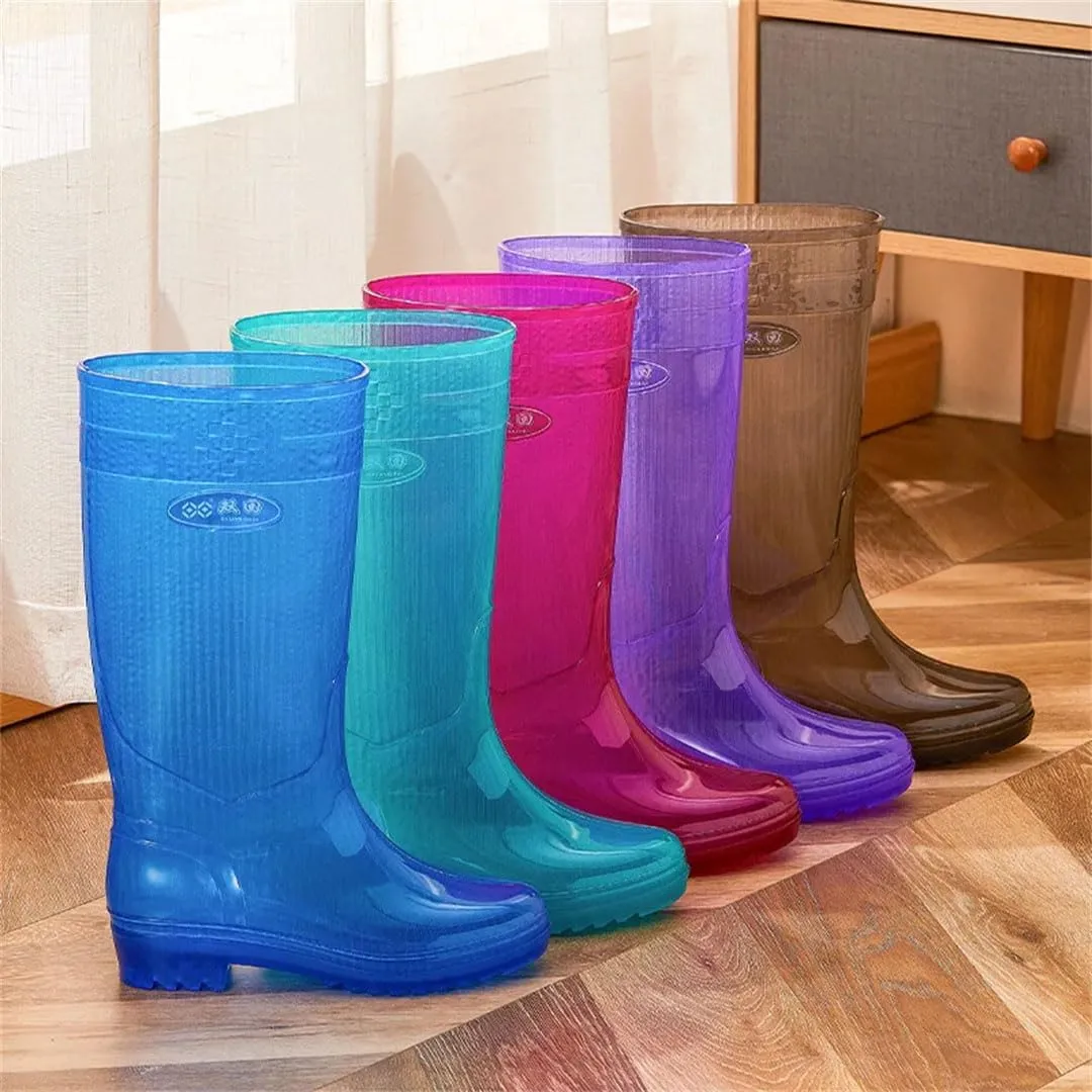 Women Clear Rain Boots Waterproof Rainboots Non-Slip Outdoor Fishing Water Shoes Wellies Shoes