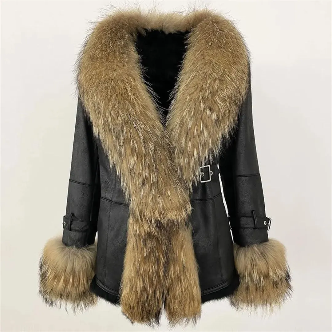 Women Fur Jacker Liner Fur Coat Fur Coat Thick Warm Outerwear