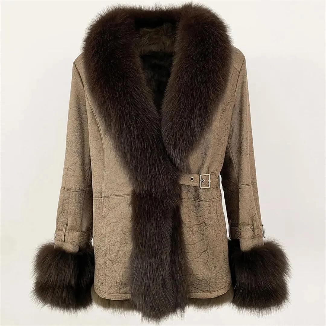 Women Fur Jacker Liner Fur Coat Fur Coat Thick Warm Outerwear
