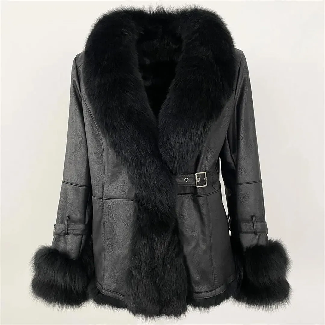 Women Fur Jacker Liner Fur Coat Fur Coat Thick Warm Outerwear