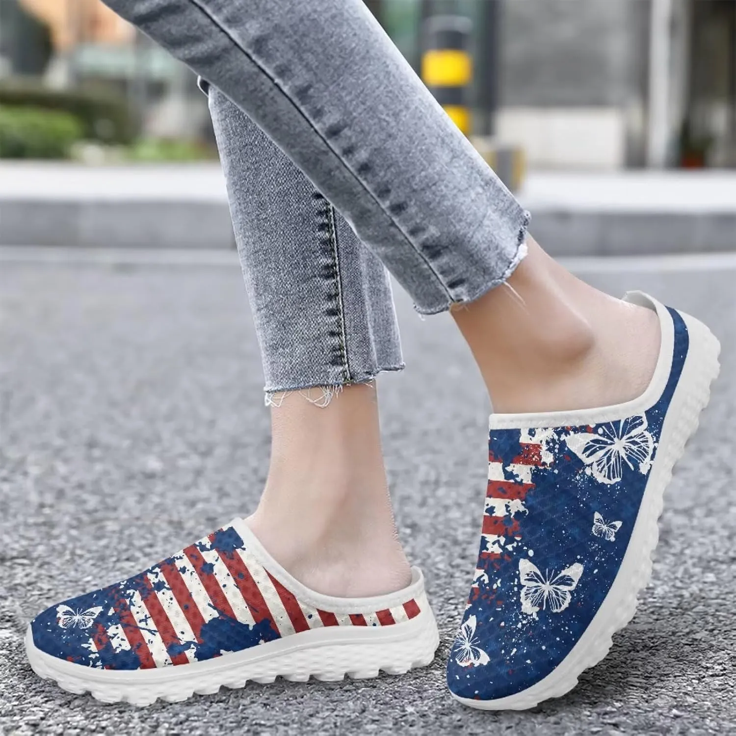 Women Half Sport Mesh Shoes - Lightweight Walking Sneakers with Soft Sole & Comfortable Insole for Daily Use