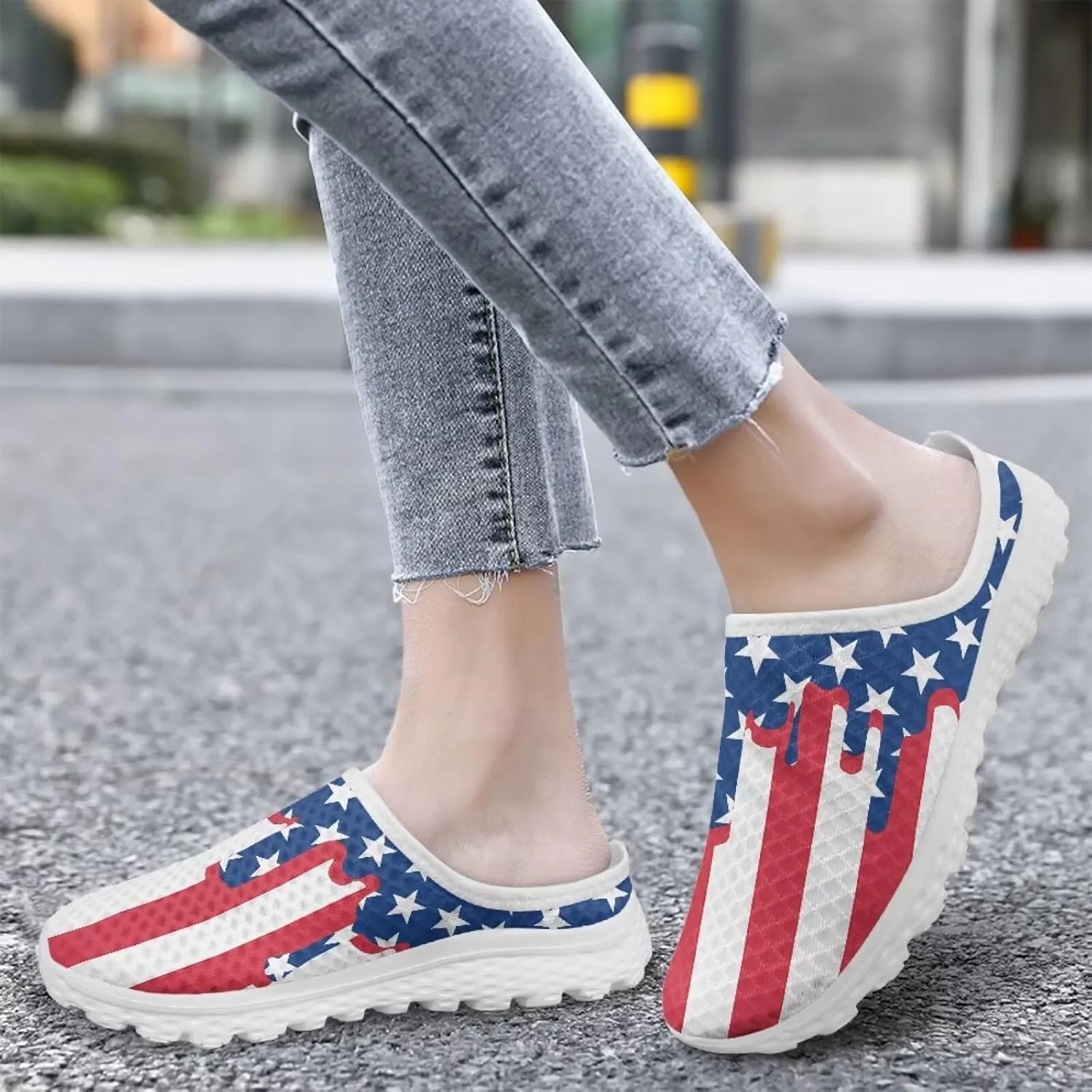 Women Half Sport Mesh Shoes - Lightweight Walking Sneakers with Soft Sole & Comfortable Insole for Daily Use