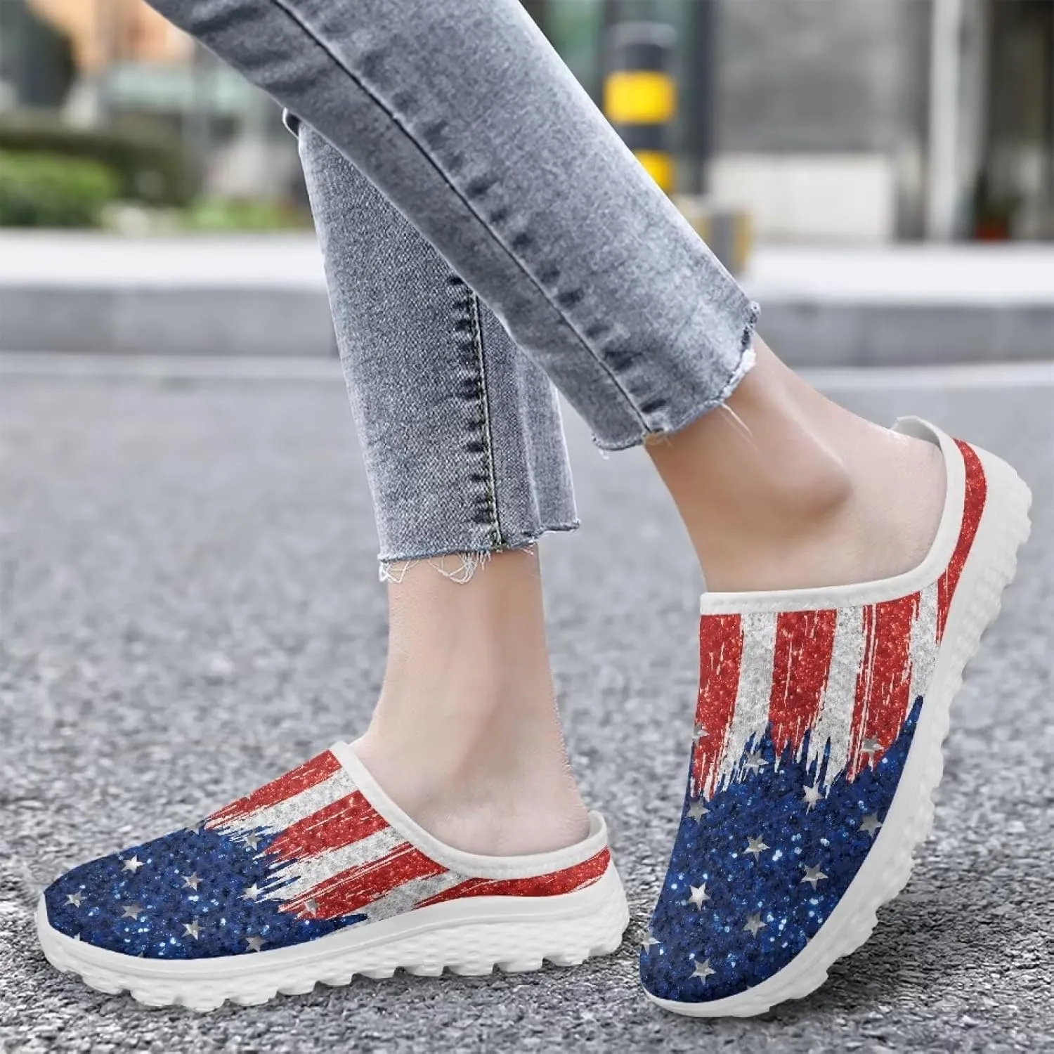 Women Half Sport Mesh Shoes - Lightweight Walking Sneakers with Soft Sole & Comfortable Insole for Daily Use