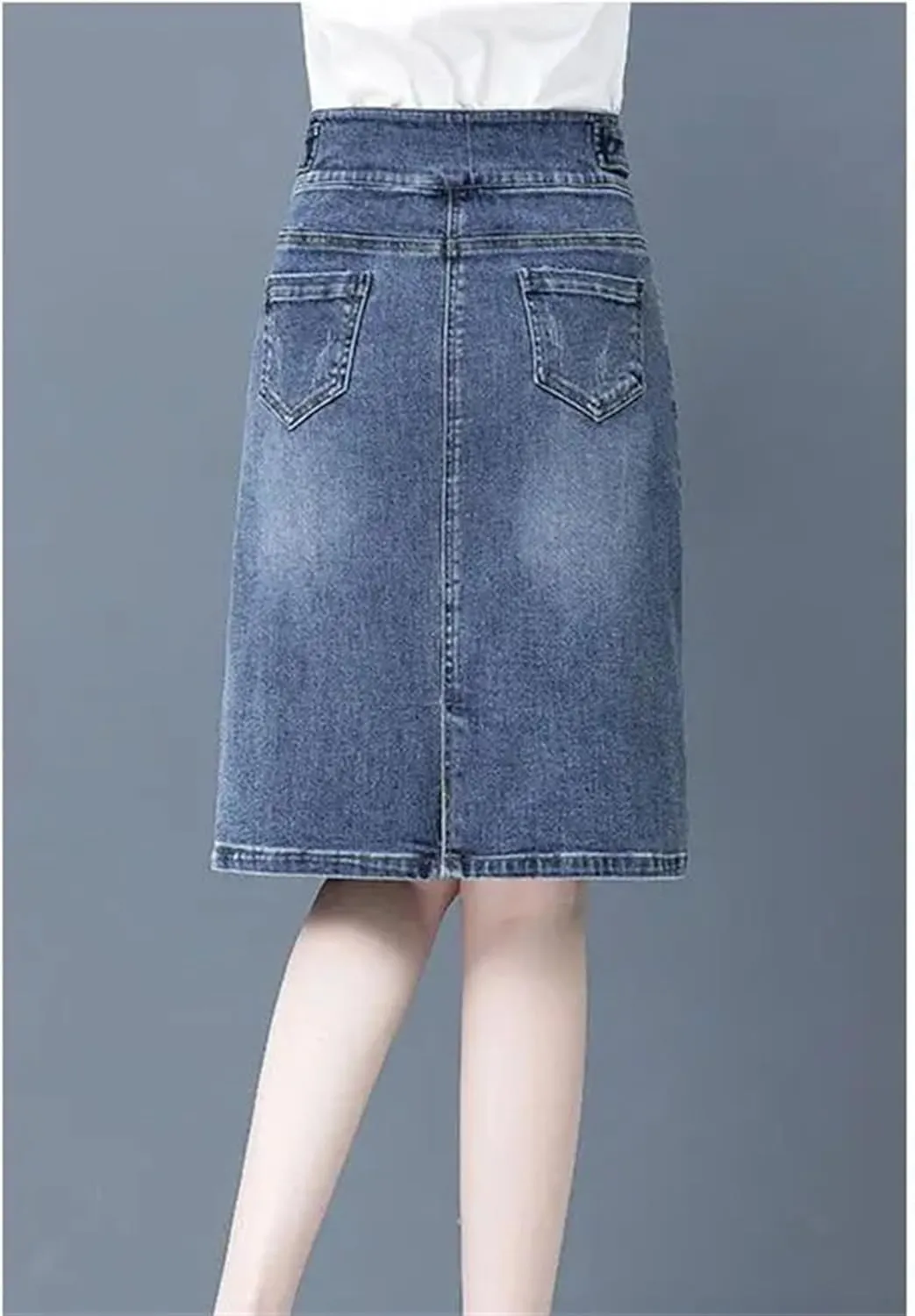Women High Waist Denim Skirts Spring Summer Midi Straight Slim Streetwear Casual Jean Skirt
