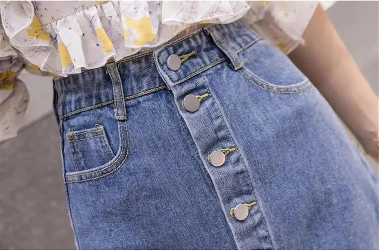 Women Midi High Waist A-Line Denim Skirt Slim Fit Bodycon Spring Summer Fashion Jean Skirt