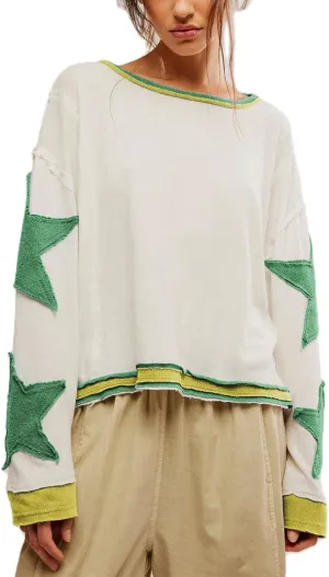 Women Oversized Graphic Sweatshirt Y2k Long Sleeve Vintage Crewneck Shirt Top Drop Shoulder Sweater Pullover