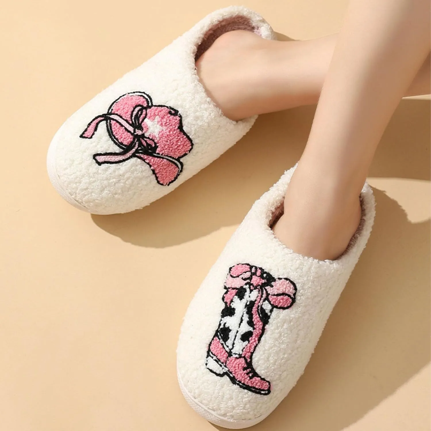 Women Retro Colorful Books Slippers Plush Warm House Slippers,Casual Home Shoes Soft Plush Slip-on Slippers Outdoor Indoor Bedroom Shoes