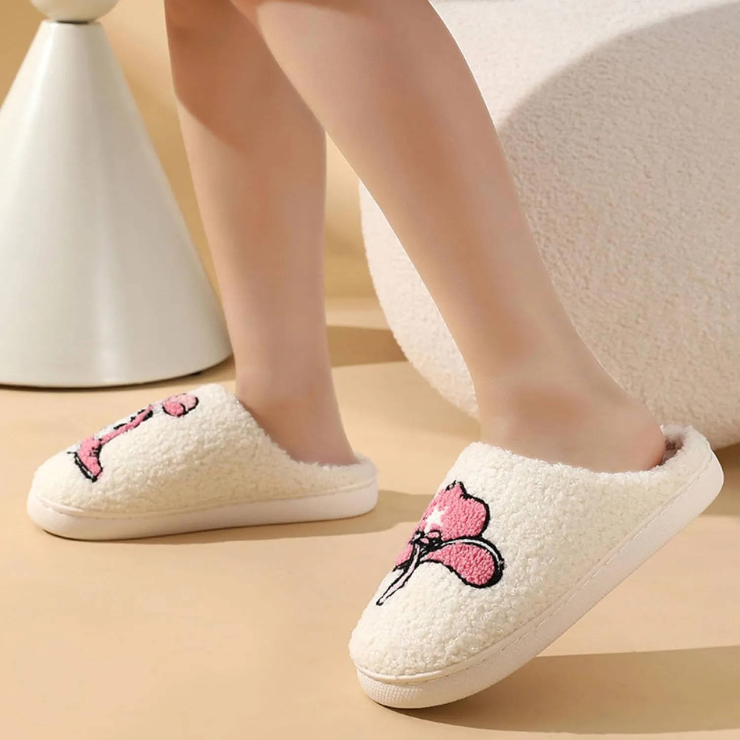 Women Retro Colorful Books Slippers Plush Warm House Slippers,Casual Home Shoes Soft Plush Slip-on Slippers Outdoor Indoor Bedroom Shoes