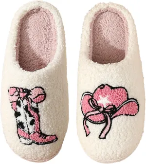 Women Retro Colorful Books Slippers Plush Warm House Slippers,Casual Home Shoes Soft Plush Slip-on Slippers Outdoor Indoor Bedroom Shoes