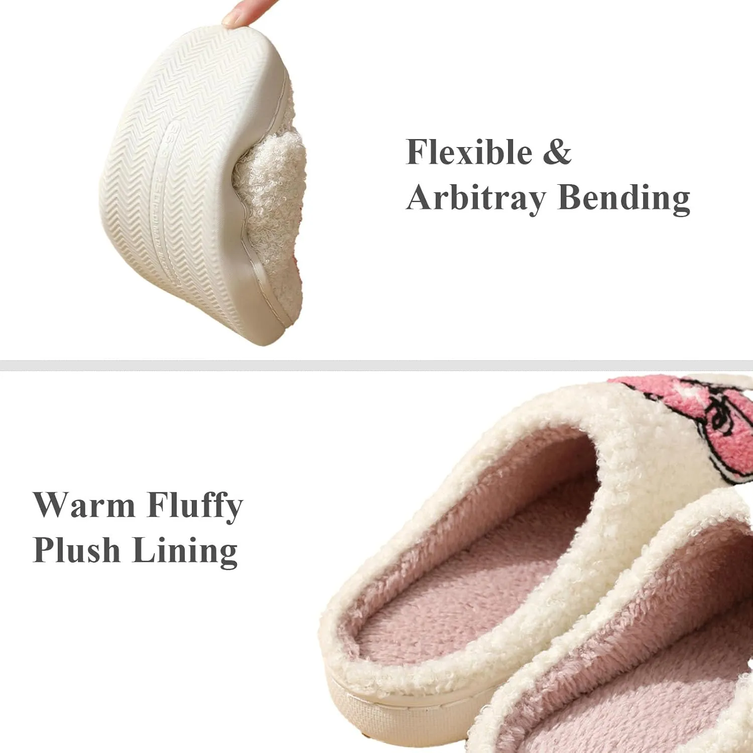 Women Retro Colorful Books Slippers Plush Warm House Slippers,Casual Home Shoes Soft Plush Slip-on Slippers Outdoor Indoor Bedroom Shoes