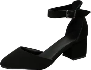 Women Strappy Heeled Sandals Open Toe Square Toe Chunky Heel Ankle Strap Comfortable Shoes