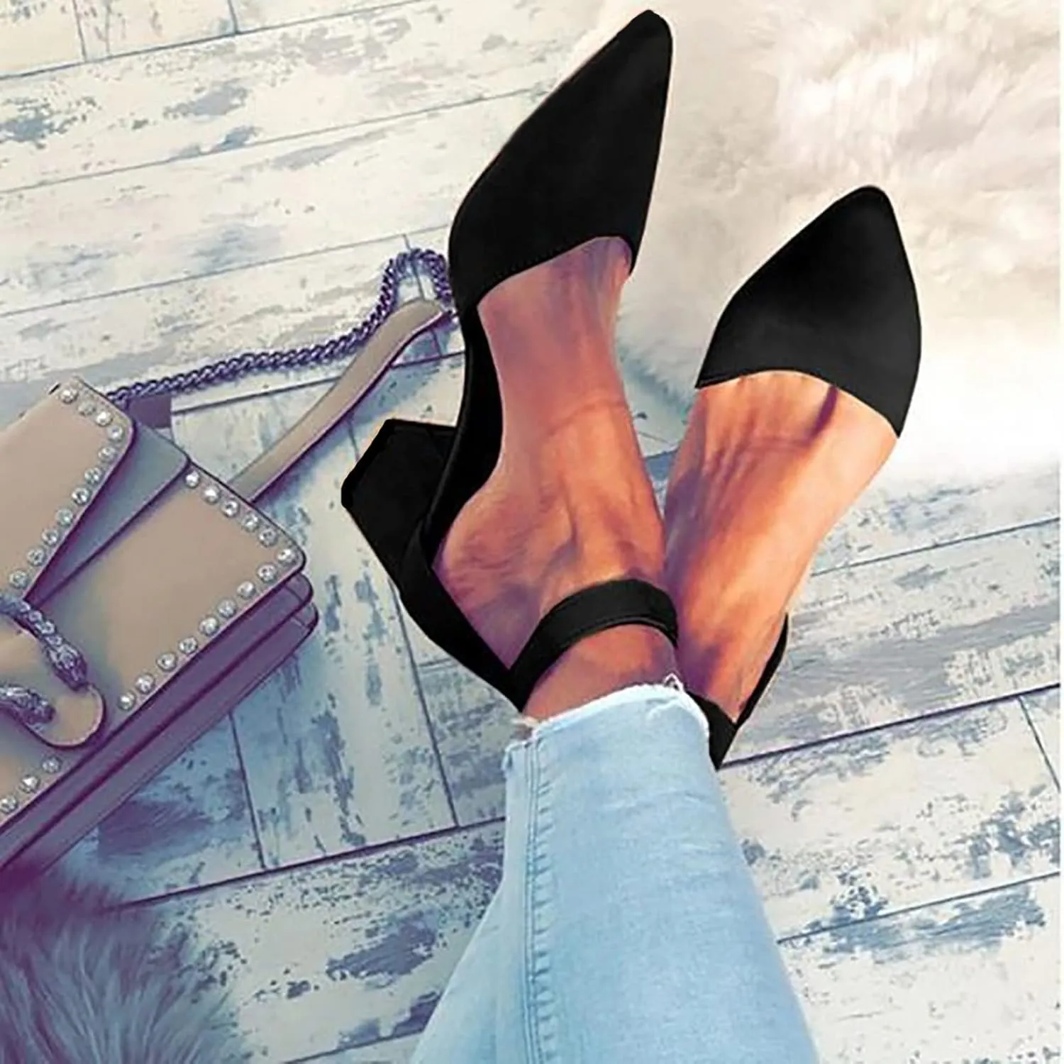 Women Strappy Heeled Sandals Open Toe Square Toe Chunky Heel Ankle Strap Comfortable Shoes