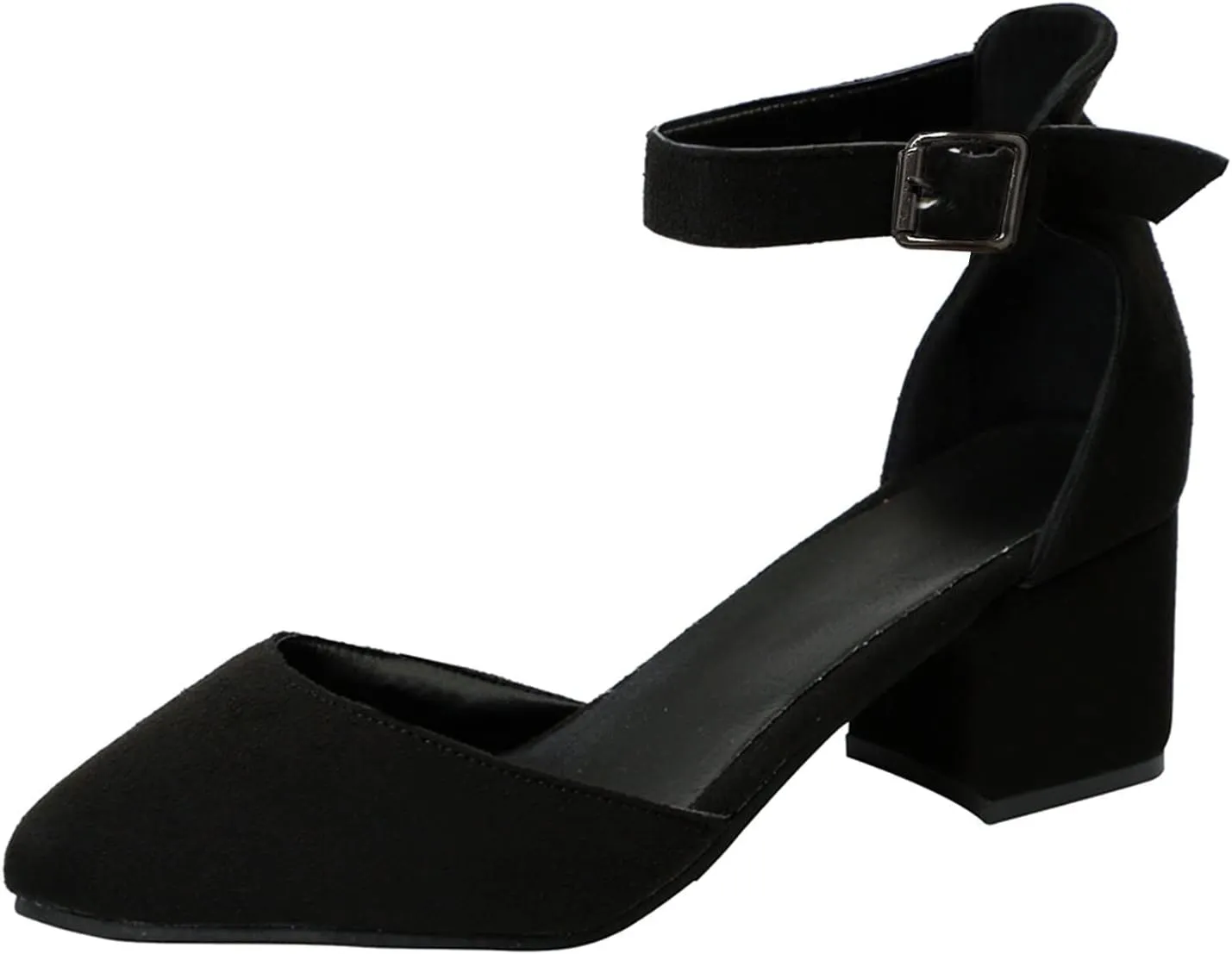 Women Strappy Heeled Sandals Open Toe Square Toe Chunky Heel Ankle Strap Comfortable Shoes
