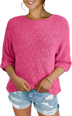 Womens 2025 Spring Casual Color Block Striped Lightweight Comfy Cable Knit Trendy Boho Clothes Pullover Sweaters