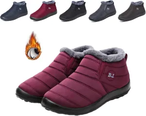 Womens And Men Snow Boots Waterproof，Women'S Winter Thermal Boots，Winter Warm Hiking Work Comfy Boots Sneakers Walking Shoes