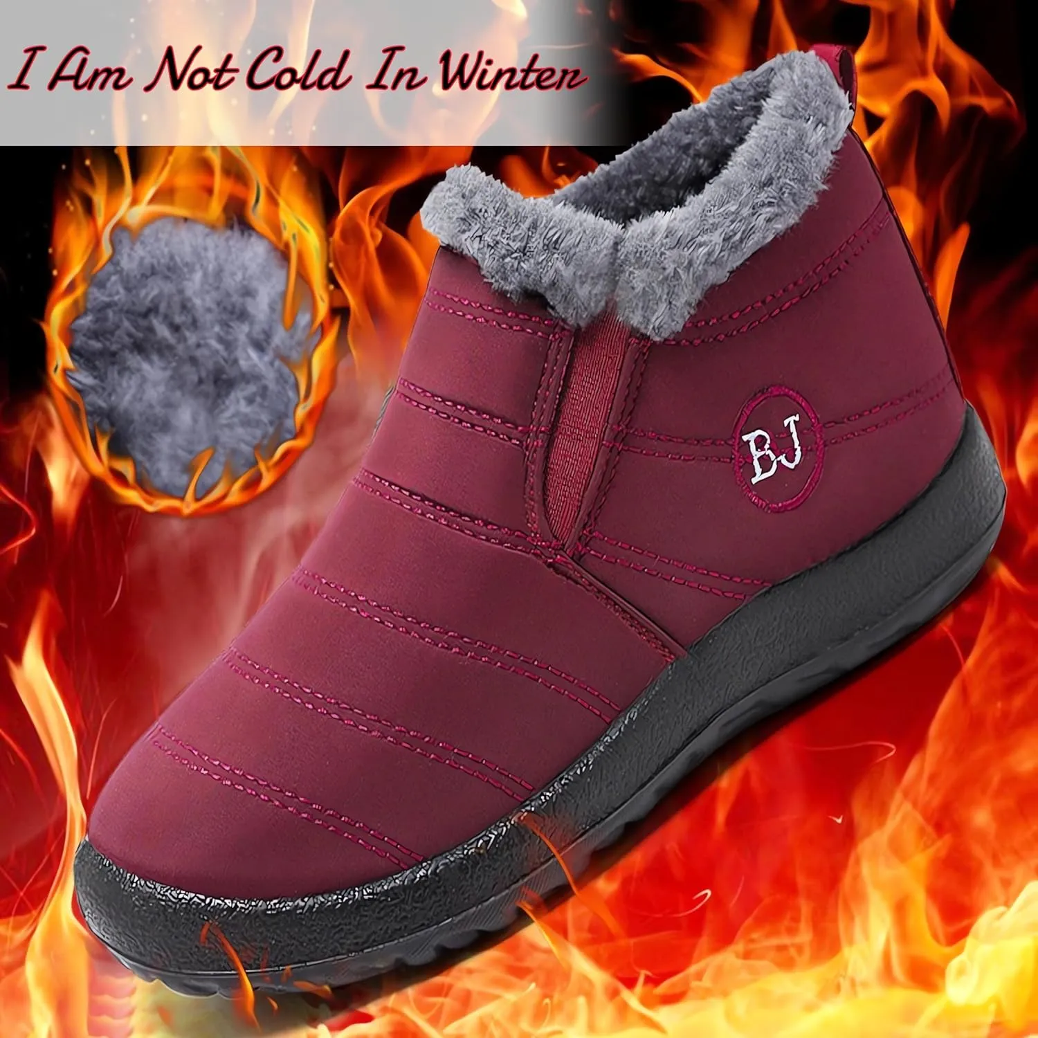 Womens And Men Snow Boots Waterproof，Women'S Winter Thermal Boots，Winter Warm Hiking Work Comfy Boots Sneakers Walking Shoes