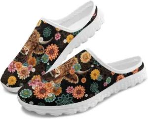 Womens Backless Slip on Shoes Half Sport Mesh Sneakers Lightweight Breathable Casual Walking Shoes