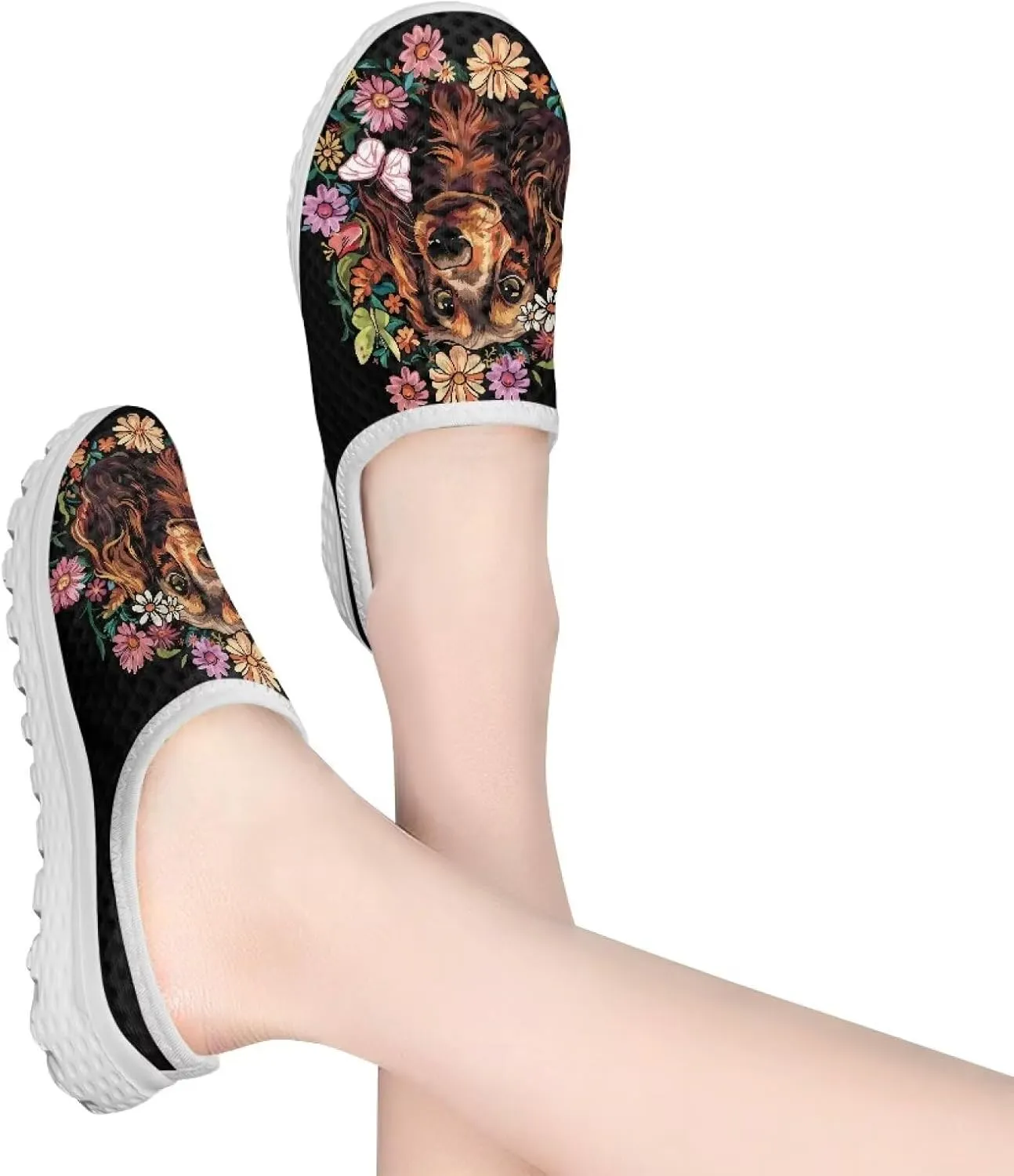 Womens Backless Slip on Shoes Half Sport Mesh Sneakers Lightweight Breathable Casual Walking Shoes