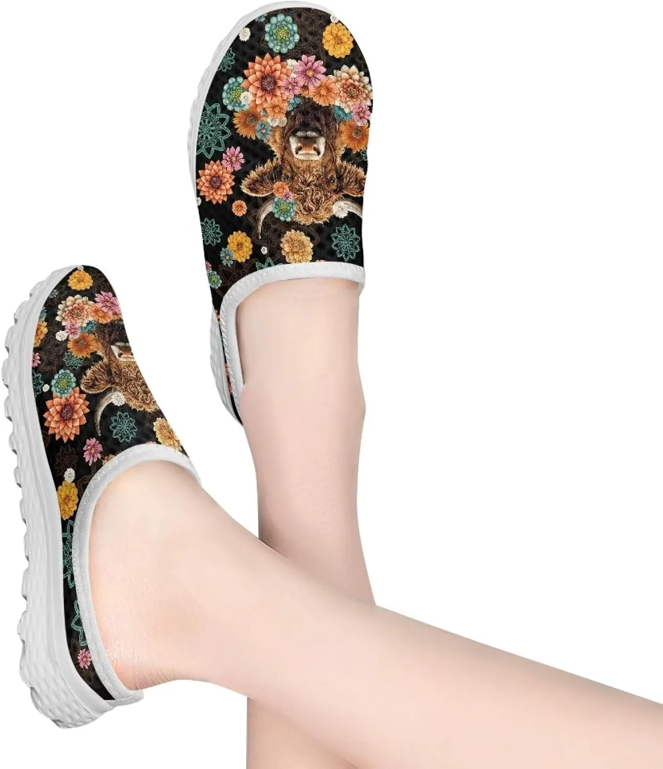 Womens Backless Slip on Shoes Half Sport Mesh Sneakers Lightweight Breathable Casual Walking Shoes