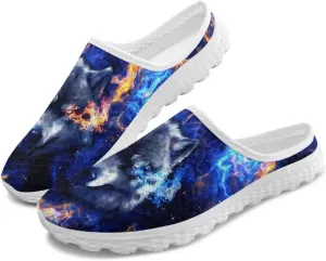 Womens Backless Slip on Shoes Half Sport Mesh Sneakers Lightweight Breathable Casual Walking Shoes