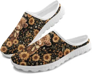 Womens Backless Slip on Shoes Half Sport Mesh Sneakers Lightweight Breathable Casual Walking Shoes