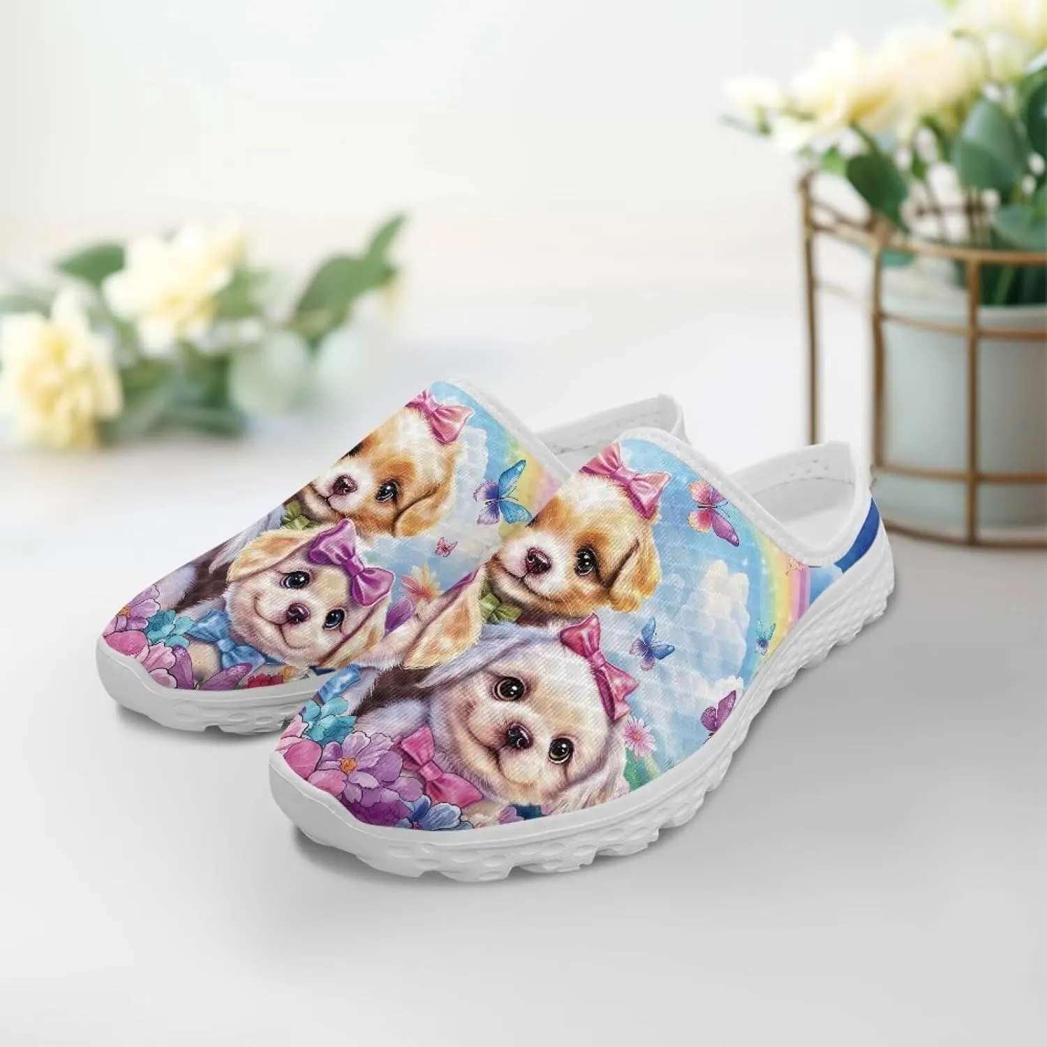 Womens Backless Slip on Shoes Half Sport Mesh Sneakers Lightweight Breathable Casual Walking Shoes