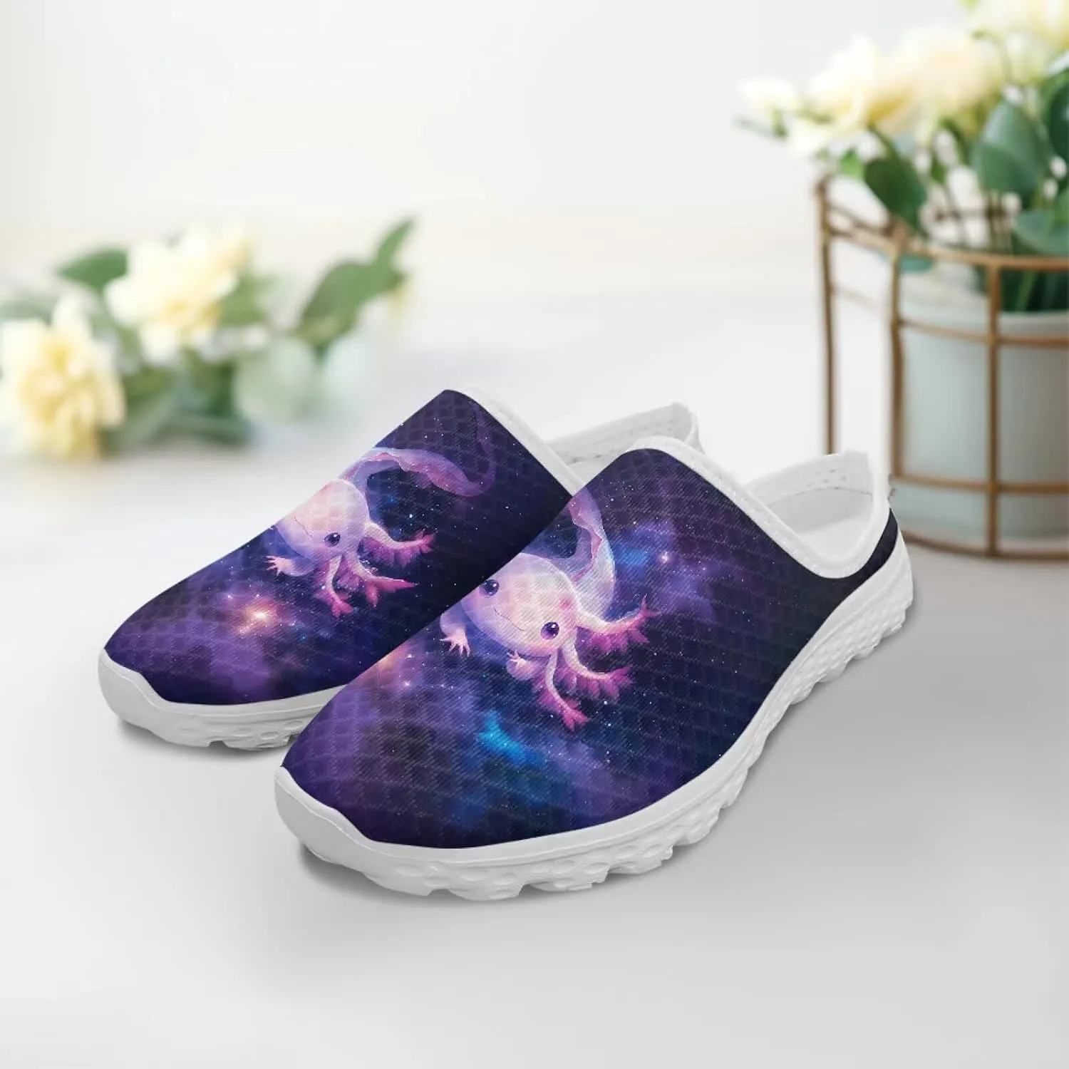 Womens Backless Slip on Shoes Half Sport Mesh Sneakers Lightweight Breathable Casual Walking Shoes