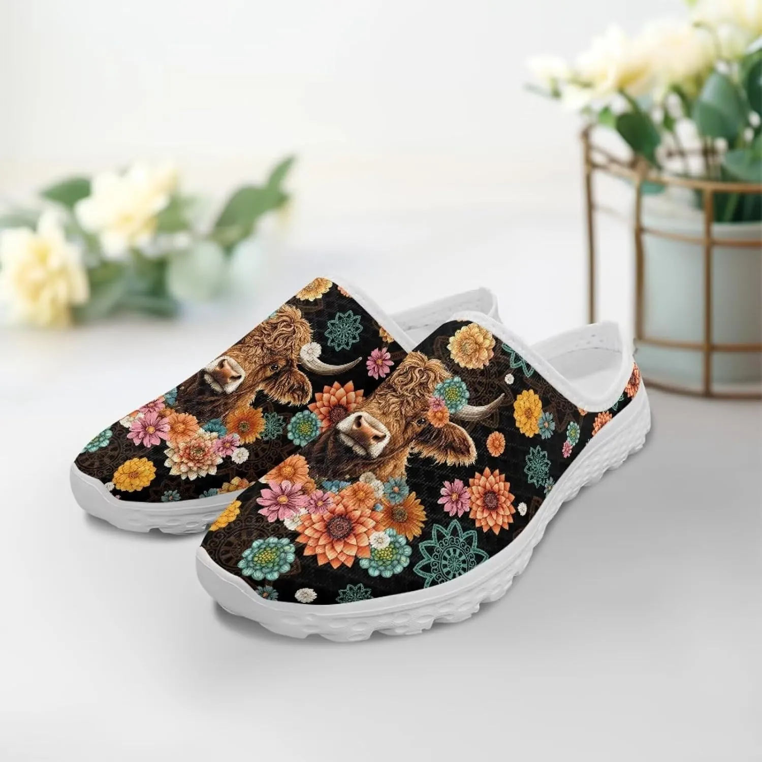 Womens Backless Slip on Shoes Half Sport Mesh Sneakers Lightweight Breathable Casual Walking Shoes