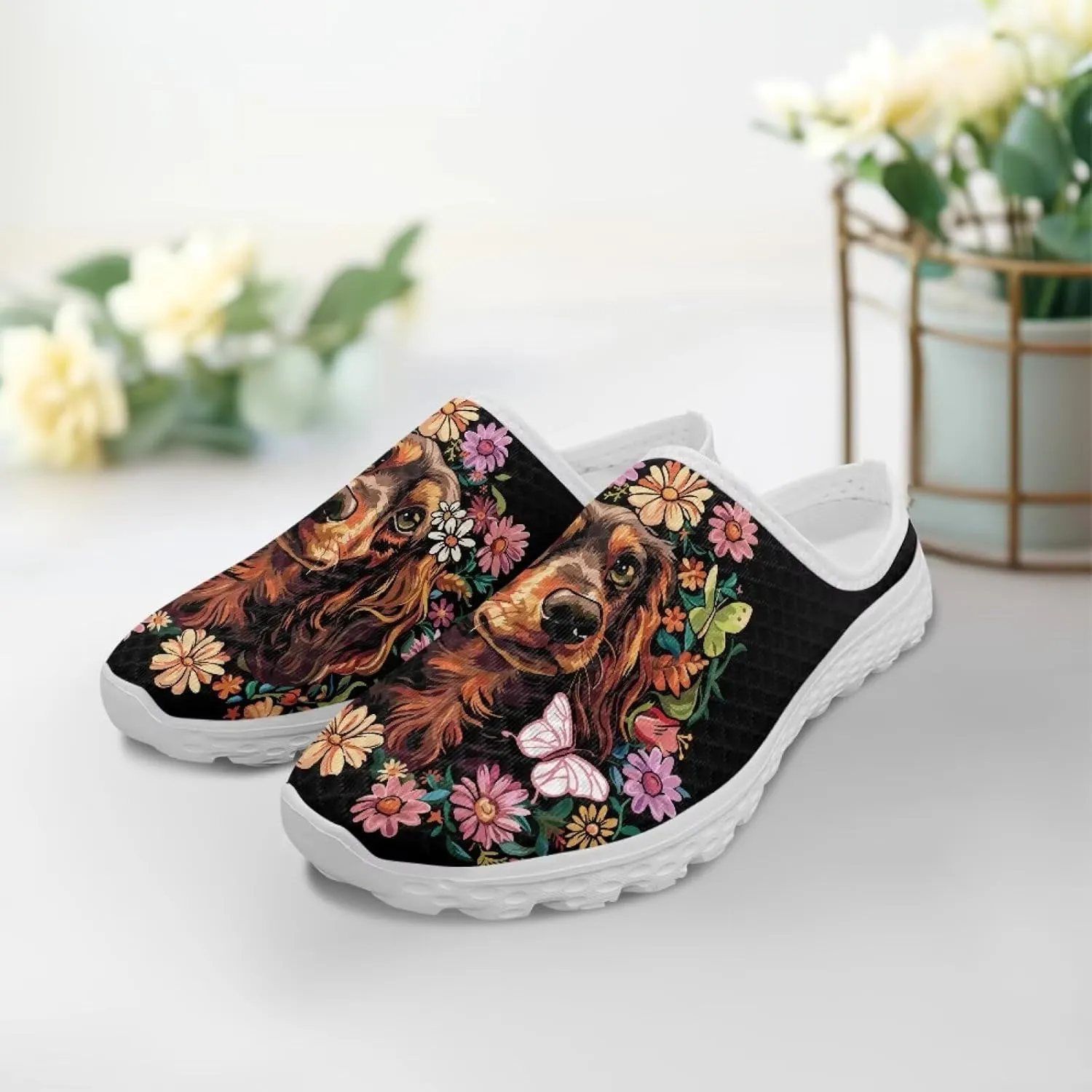 Womens Backless Slip on Shoes Half Sport Mesh Sneakers Lightweight Breathable Casual Walking Shoes