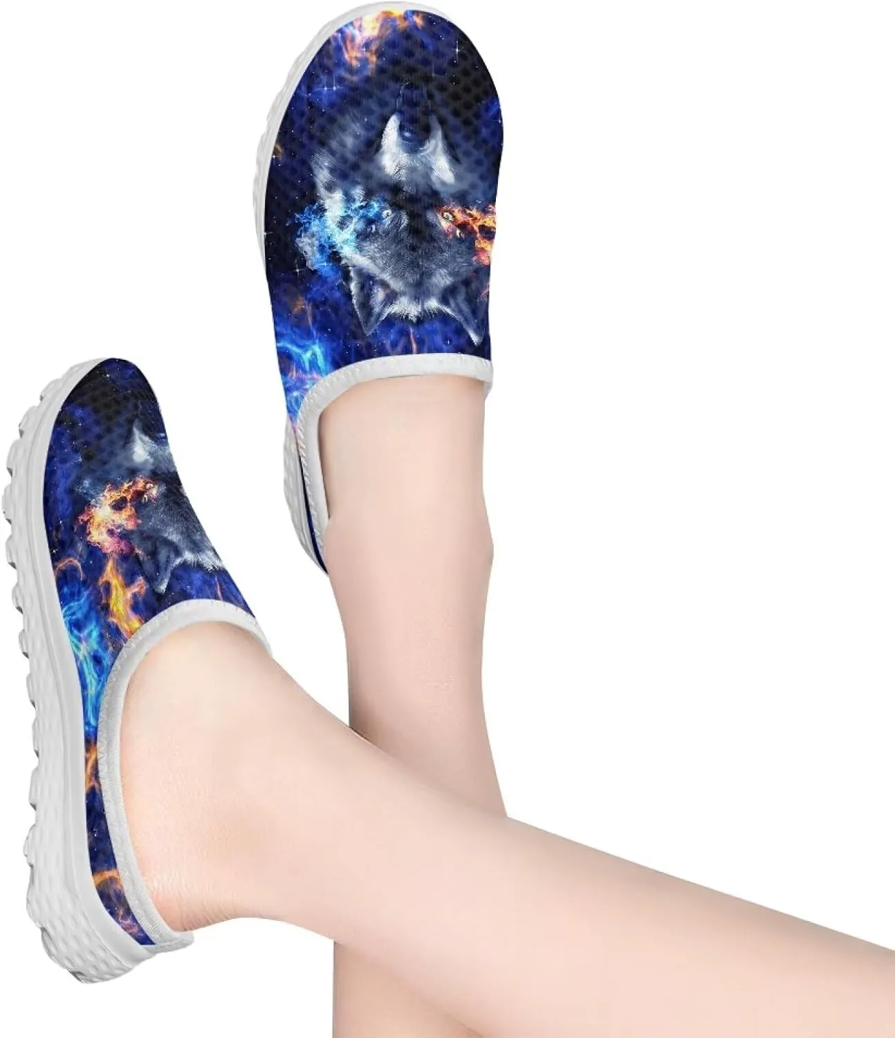 Womens Backless Slip on Shoes Half Sport Mesh Sneakers Lightweight Breathable Casual Walking Shoes