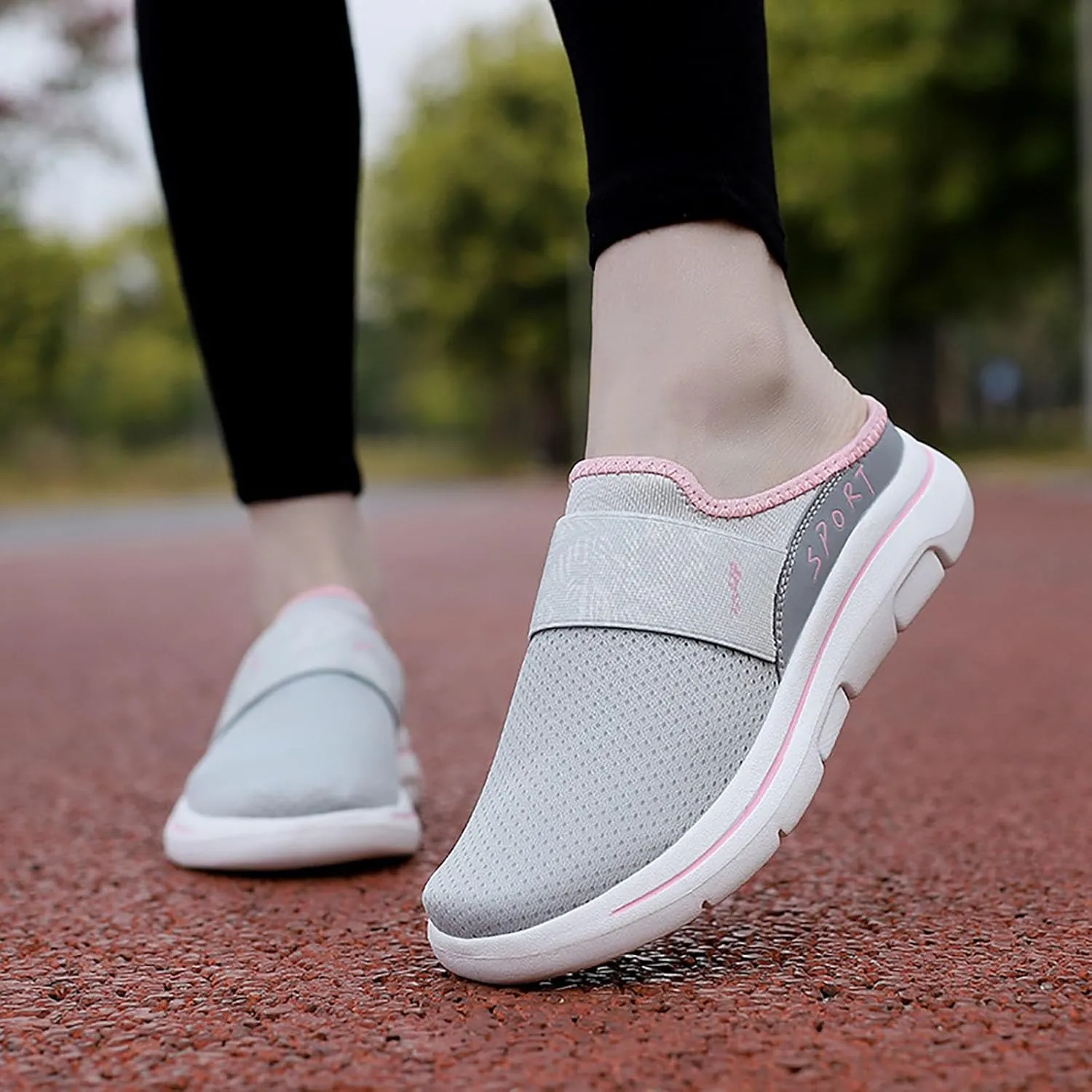 Womens Backless Sneakers Mesh Slip-on Mule Shoes Slip On Shoes Women Arch Support Men Casual Shoes Fashion Sneakers 2025 Waterproof Tennis Shoe Trainers Shoe