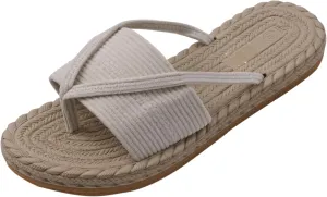 Women's Boho Vacation Open Toe Slides Flip Flop Sandals Slip On Beach Flat Sandals Slippers