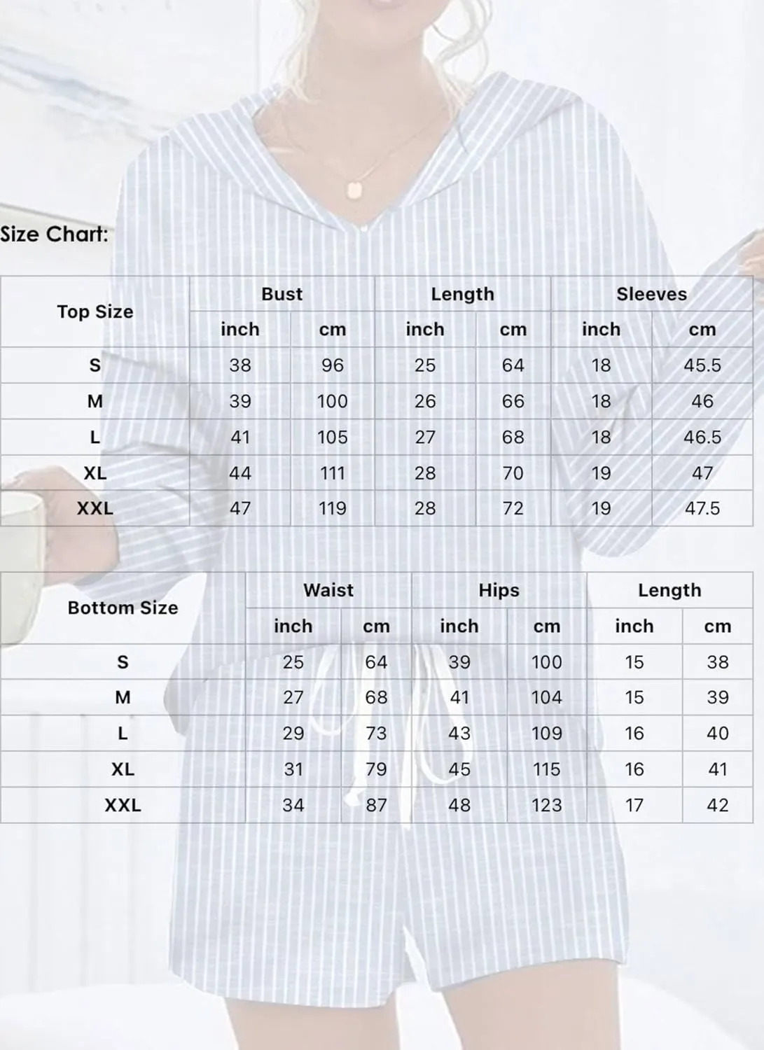 Women's Causal 2 Piece Sets Blue Striped Long Sleeve Hoodie Shirt with Drawstring Shorts 2025 Summer Stylish Outfit