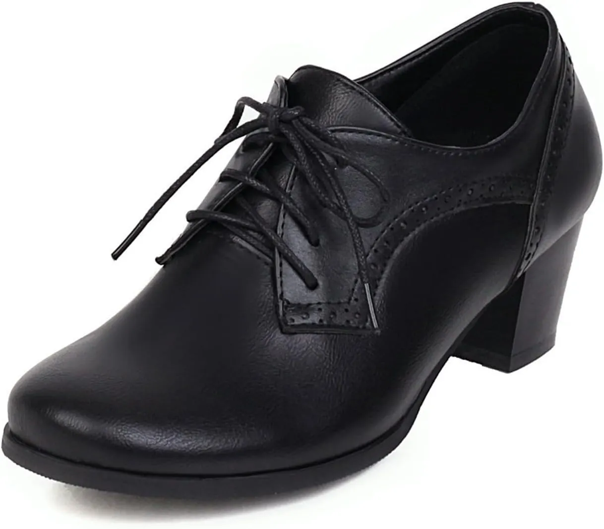 Women's Chunky Heel Wedges Retro Solid Color Casual Shoes for Spring Summer with Fixed Design Comfortable for